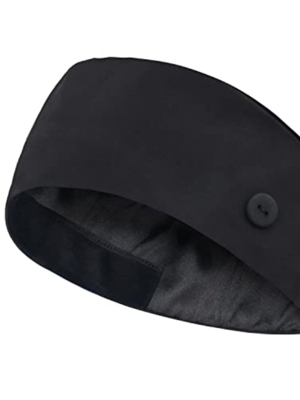 New - Adjustable Scrub Cap with Button, Satin-Lined Cotton Scrub Hat Sweatband